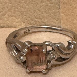 Elegant Silver Ring with Pink Gemstone